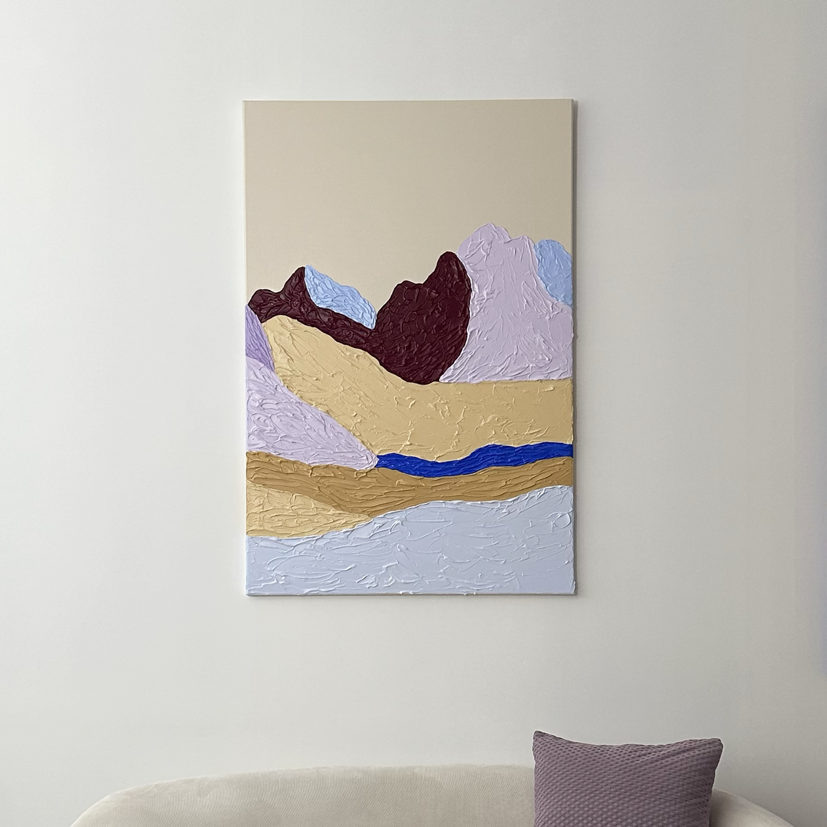 Abstract Alpine Landscape – Tirol Alps | Original Acrylic Painting Art Of Meka Studio
