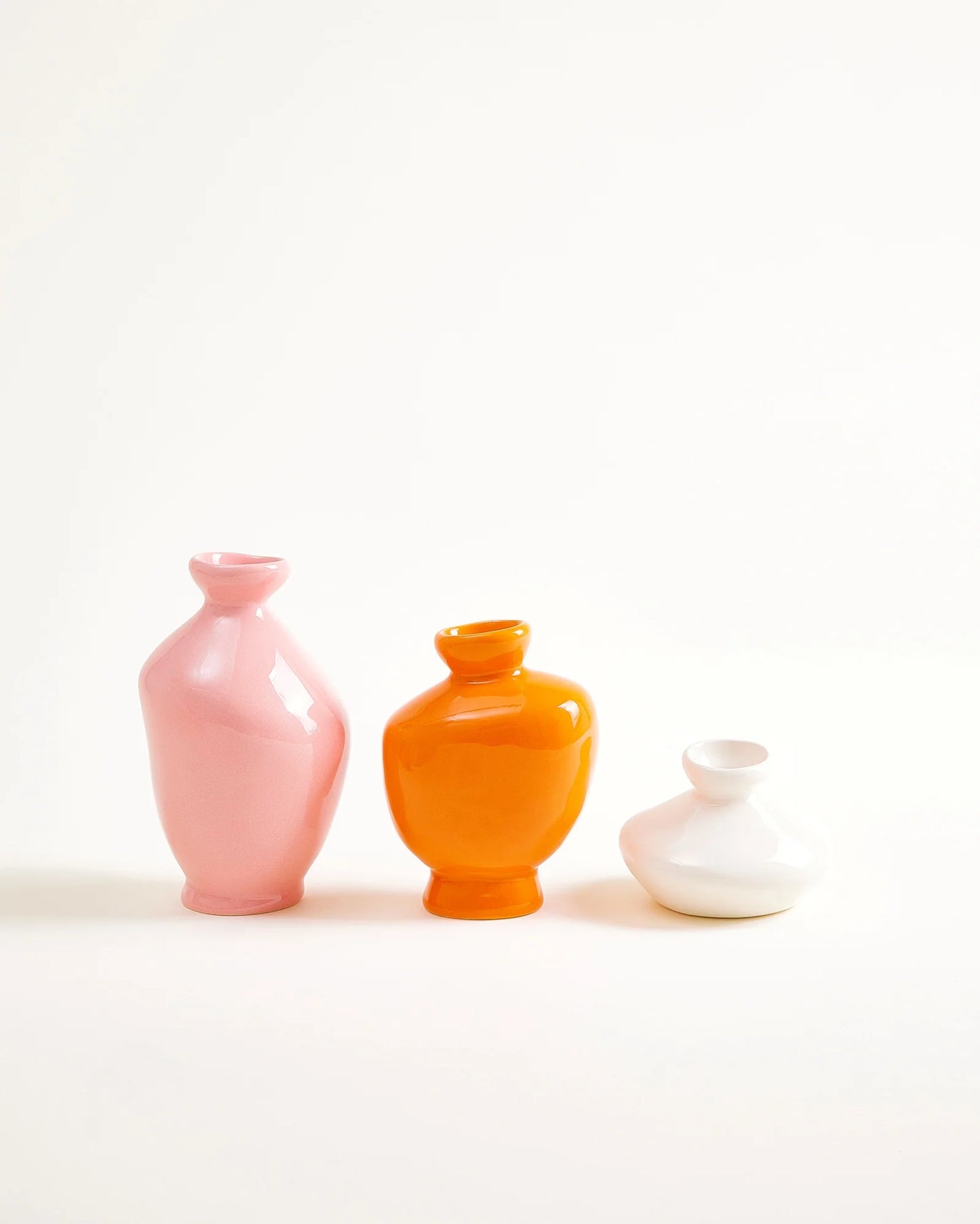 Mino - Set of 3 vases sand orange pink