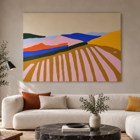 Abstract Landscape Painting – Pezinok | Original Acrylic Artwork