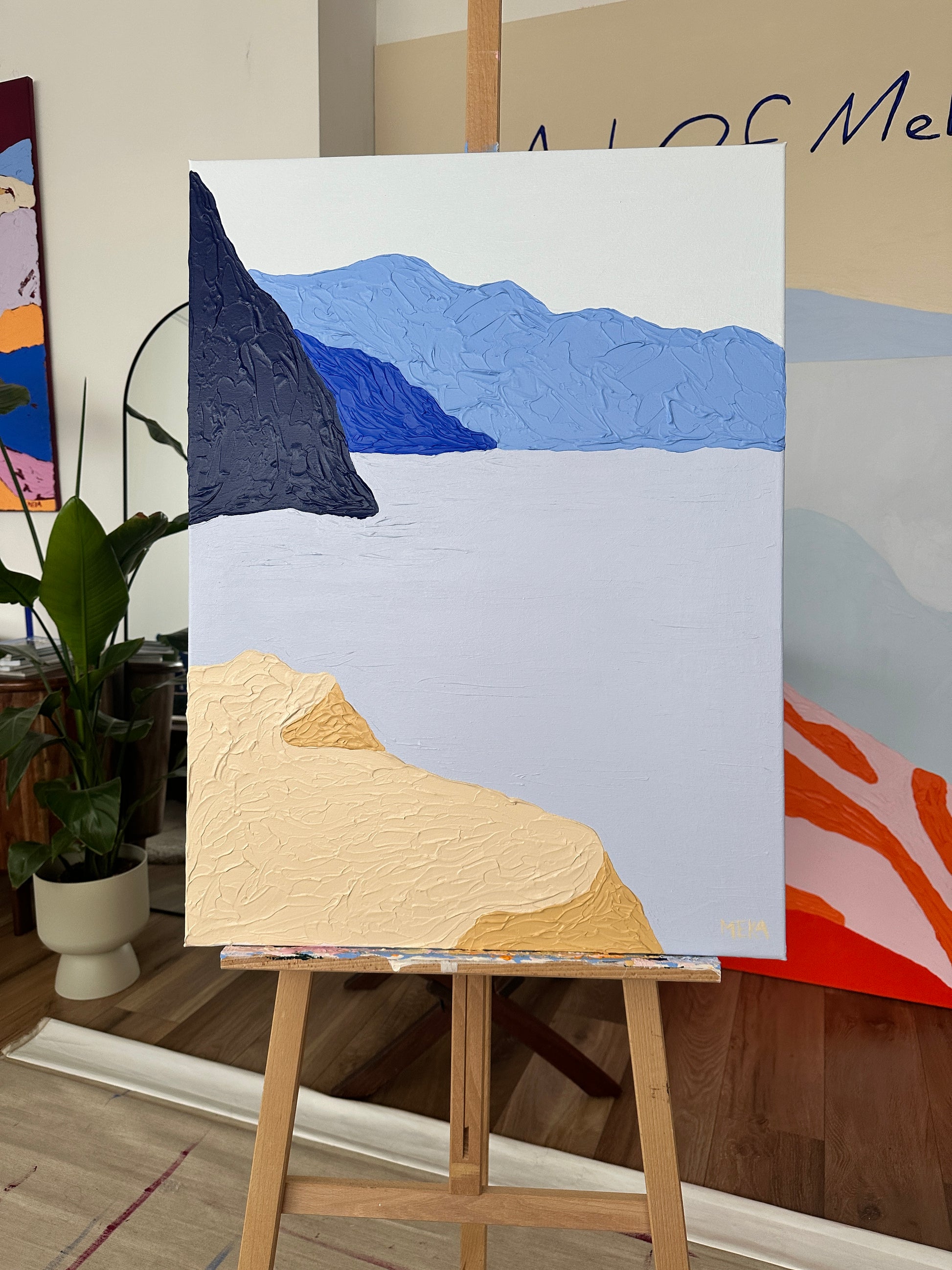 Lago di Como | Original Abstract Landscape Painting Art Of Meka Studio