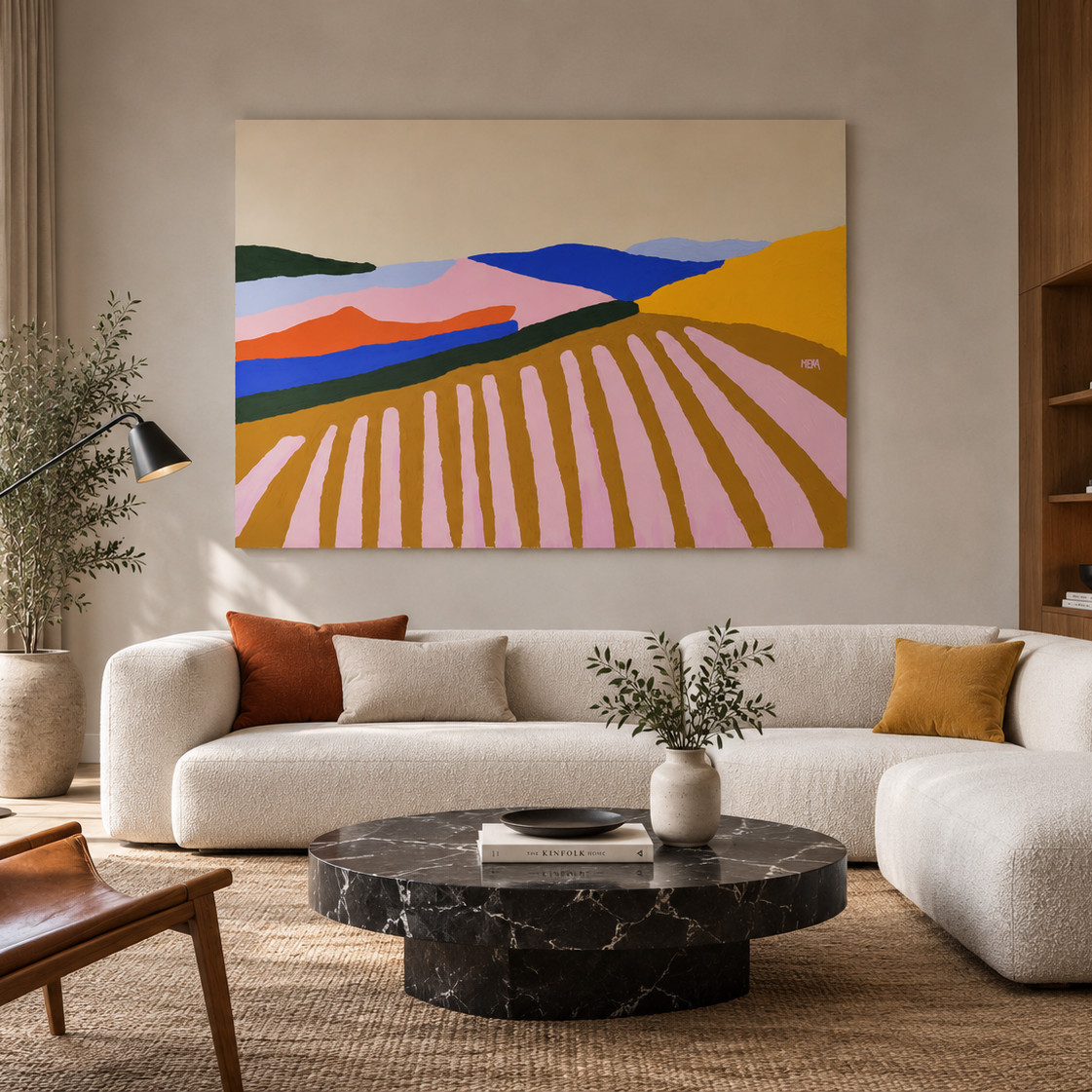 Abstract Landscape Painting – Pezinok | Original Acrylic Artwork Art Of Meka Studio