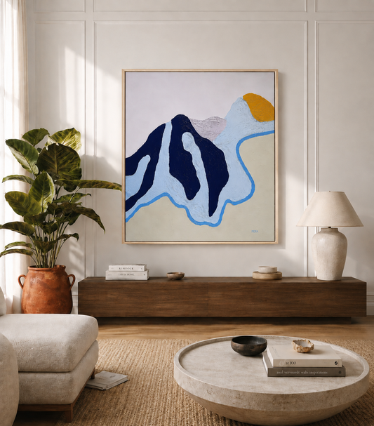 Mountain Abstract Painting – Končiare I | Original Acrylic Art Art Of Meka Studio
