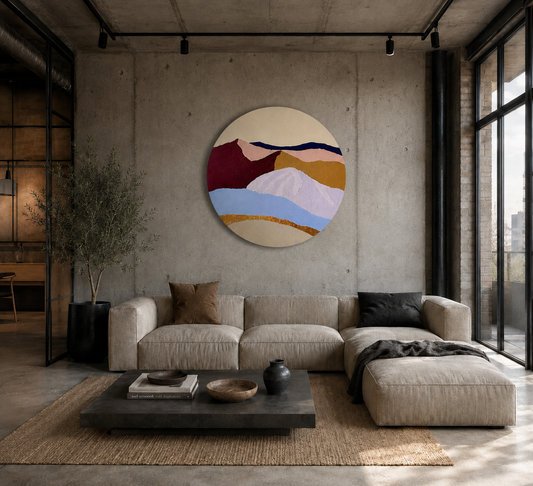 Abstract Landscape Painting – Výhľad II | Original Acrylic Artwork Art Of Meka Studio