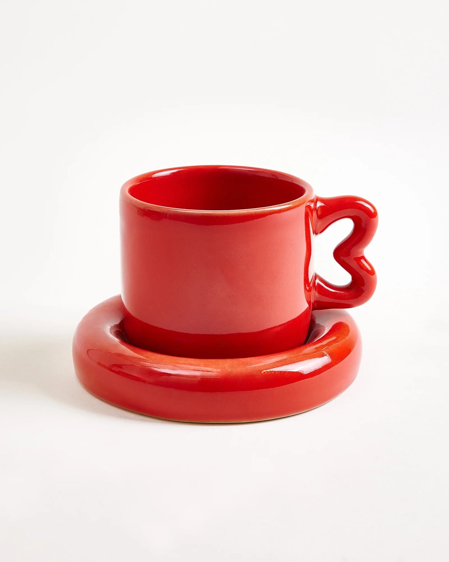  Seia Cup & Saucer Heart Red