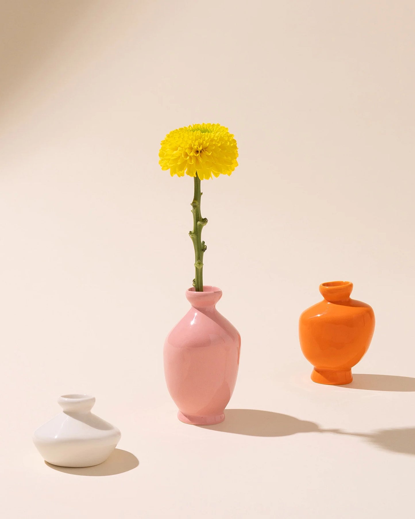Mino - Set of 3 vases sand orange pink