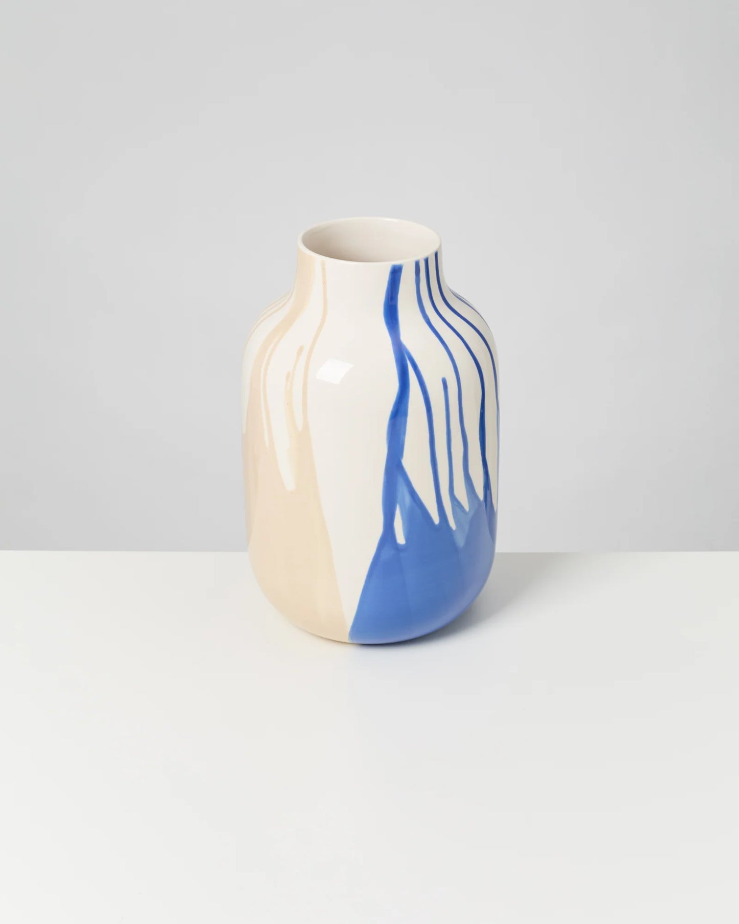Nuno vase L - sand blue drip